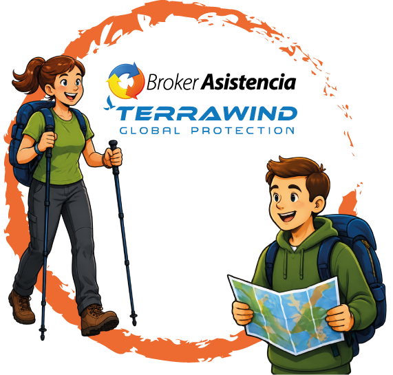 Concepto gráfico de la alianza Broker Asistencia y Terrawind Global Protection